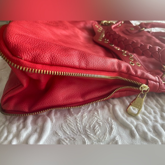 Steve Madden Red/Orange Large Tote Shoulder Bag Extendable Logo Detachable Strap - Picture 17 of 17